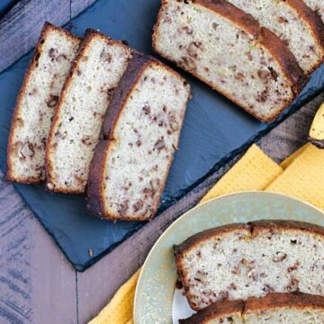 slices of low carb banana bread