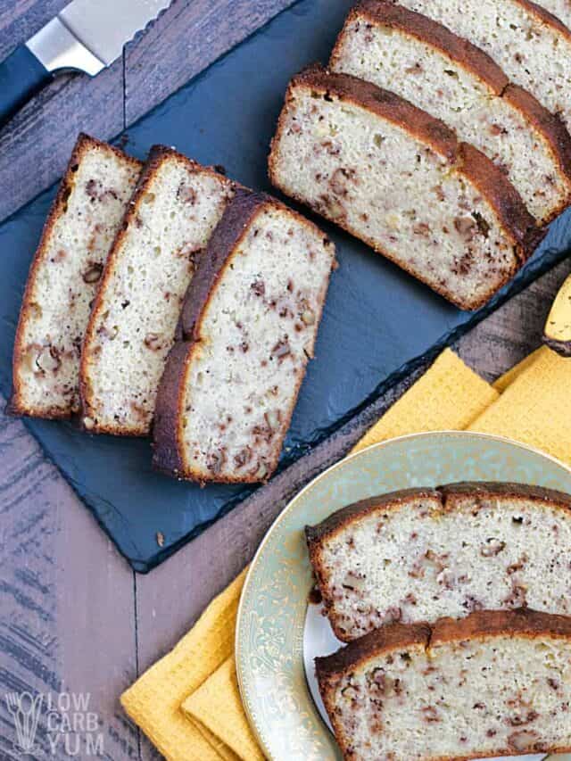 slices of low carb banana bread