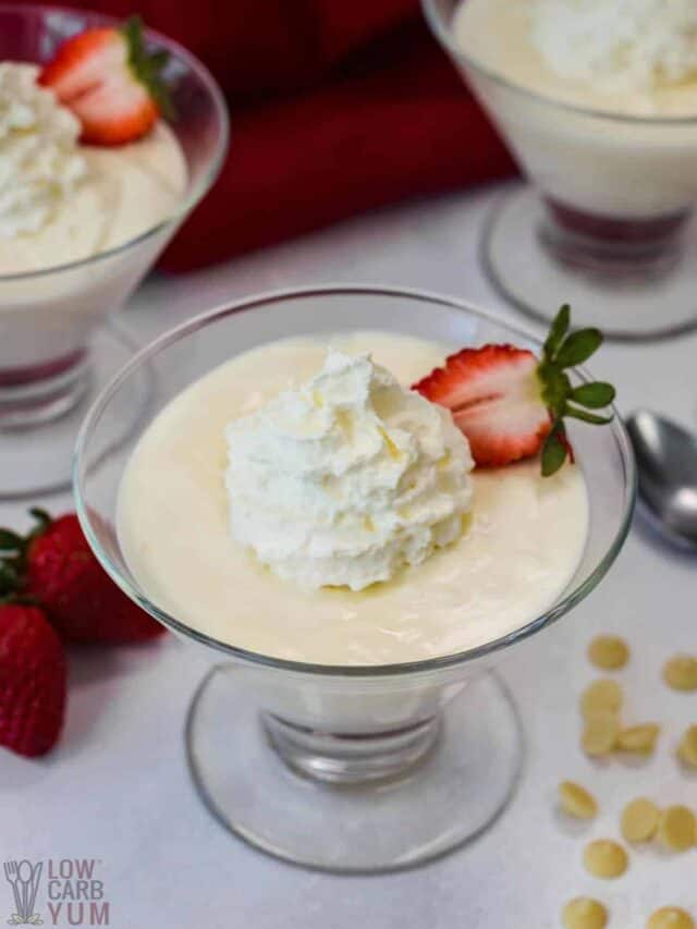 a glass of white chocolate mousse