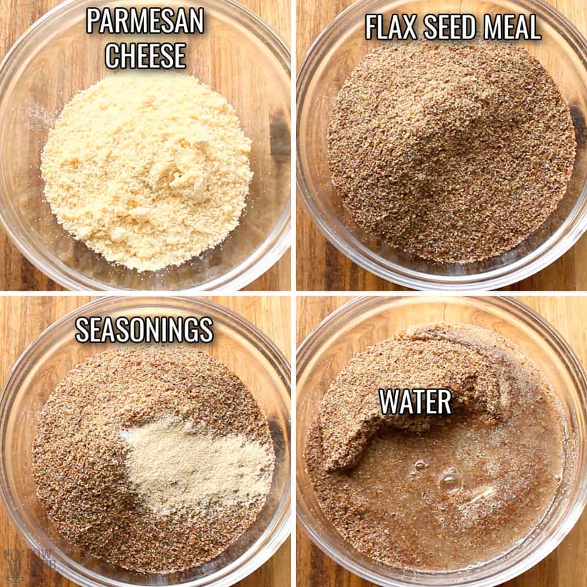 ingredients for flax seed crackers.
