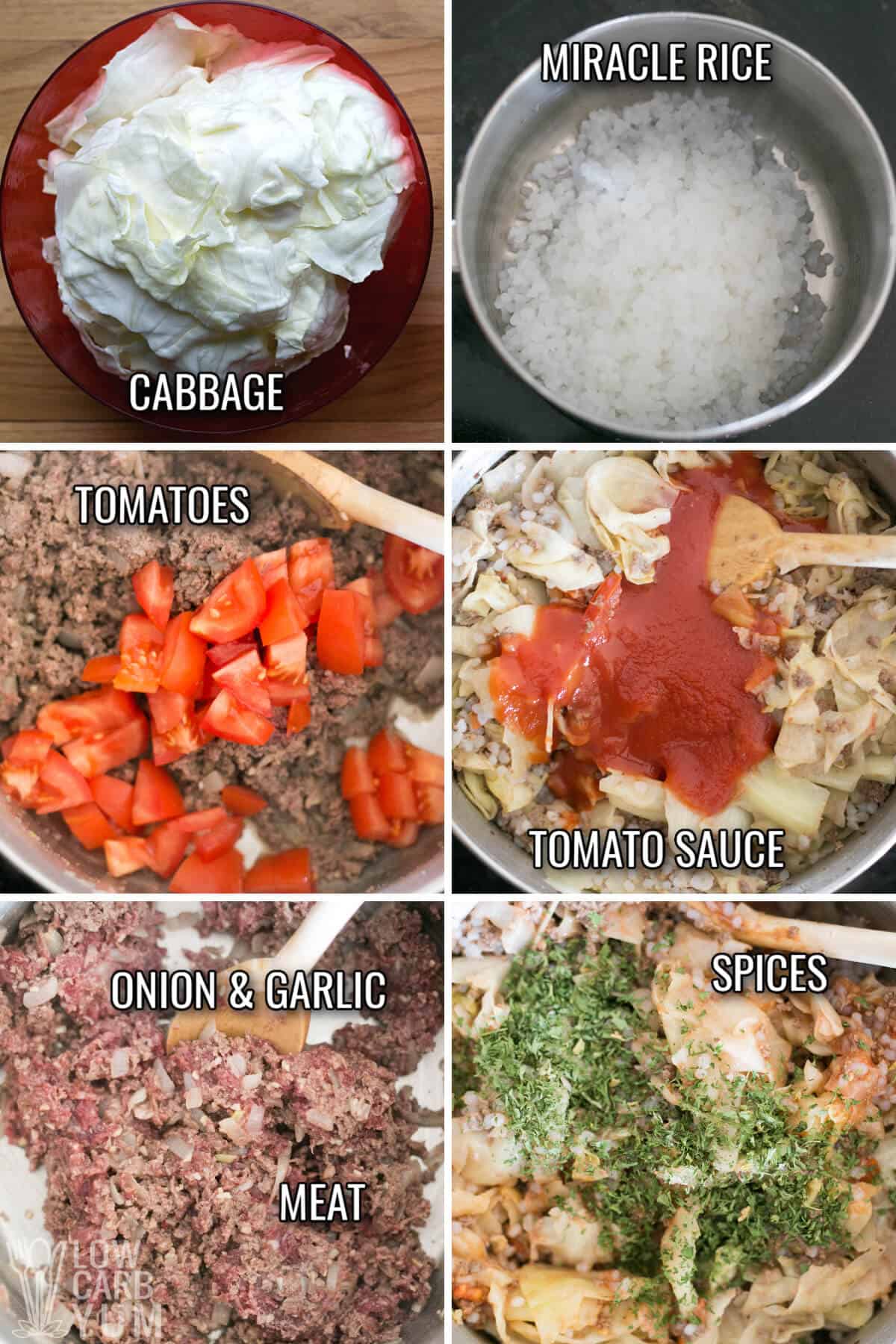 ingredients for keto unstuffed cabbage rolls.