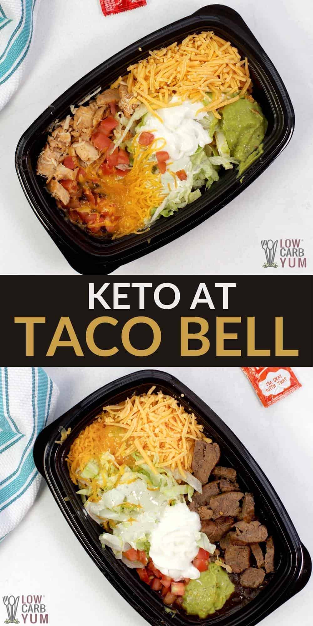 keto at taco bell pinterest image.