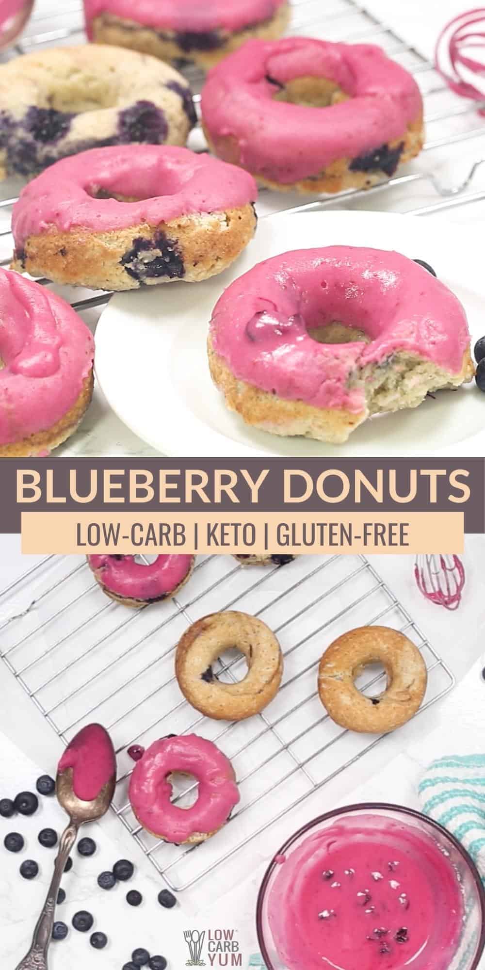 keto blueberry donuts pinterest image.
