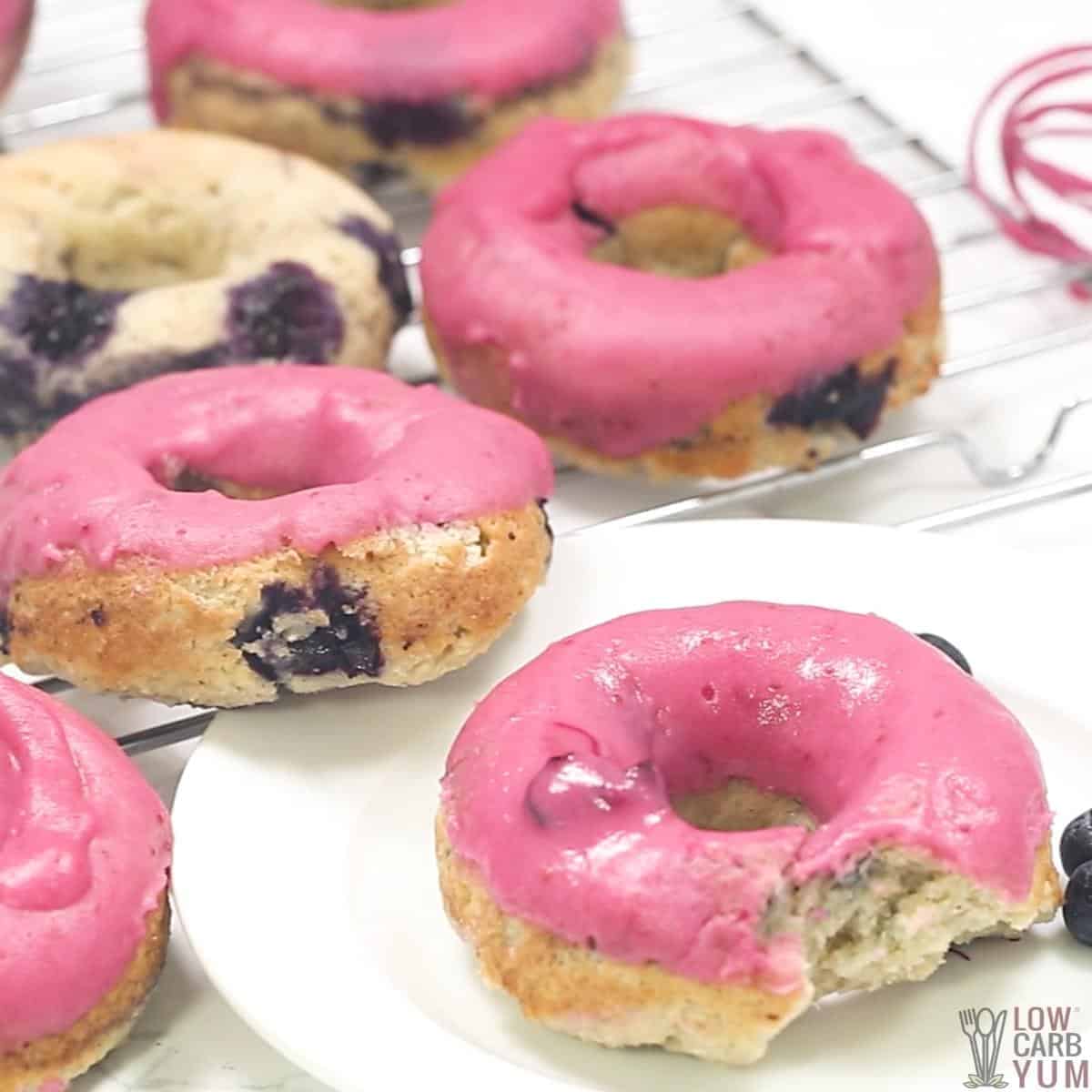 keto blueberry donuts.
