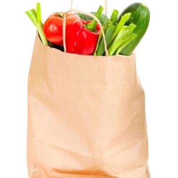 keto diet grocery shopping bag.