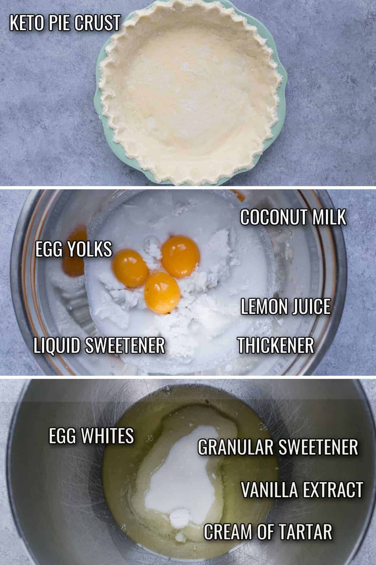 keto lemon pie ingredients.