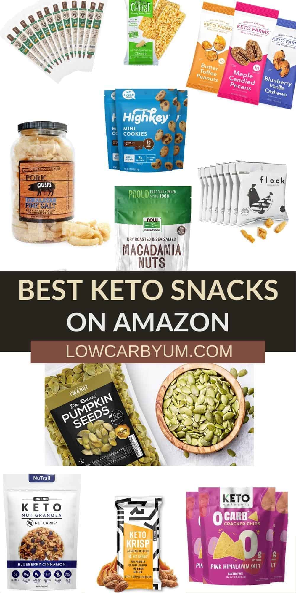 best keto snacks on amazon pinterest image.