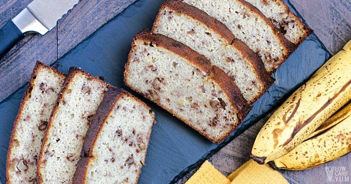 The Best Low Carb Banana Bread Recipe- nut free and gluten free