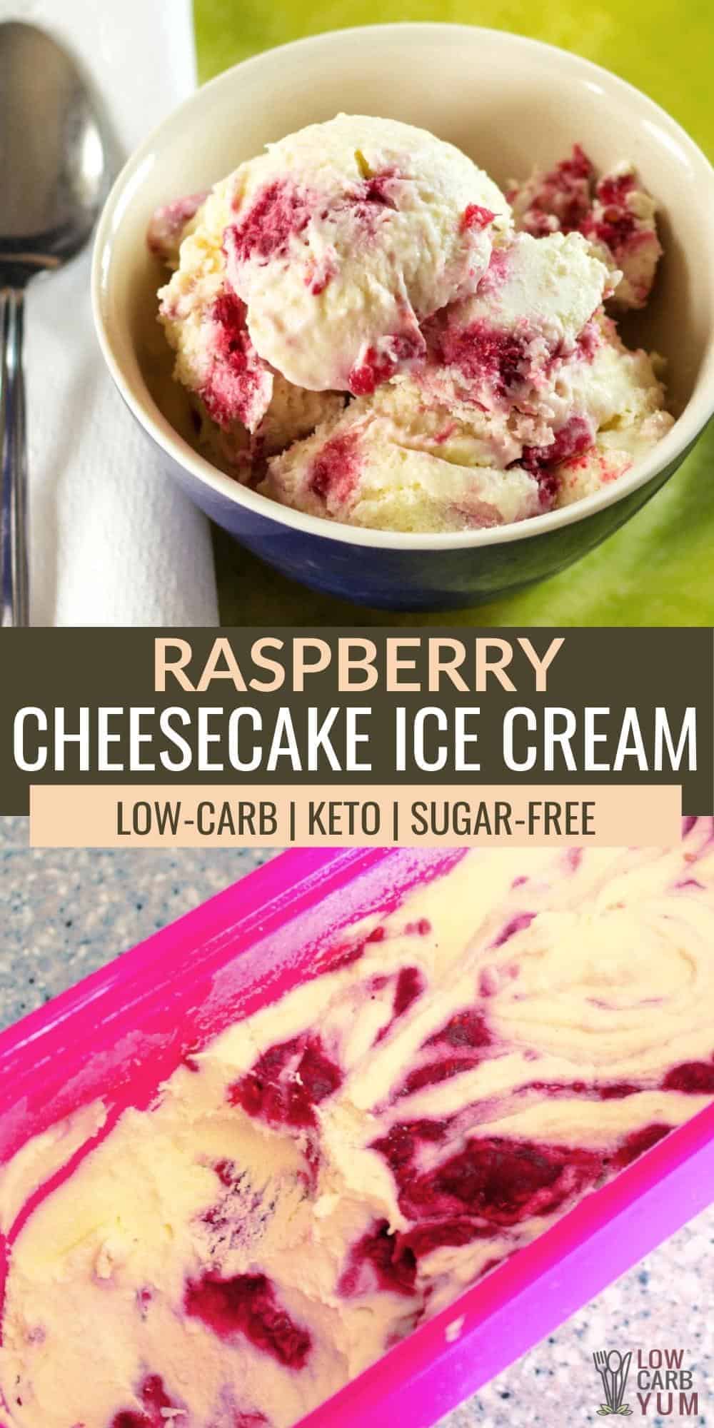 raspberry cheesecake ice cream pinterest image.