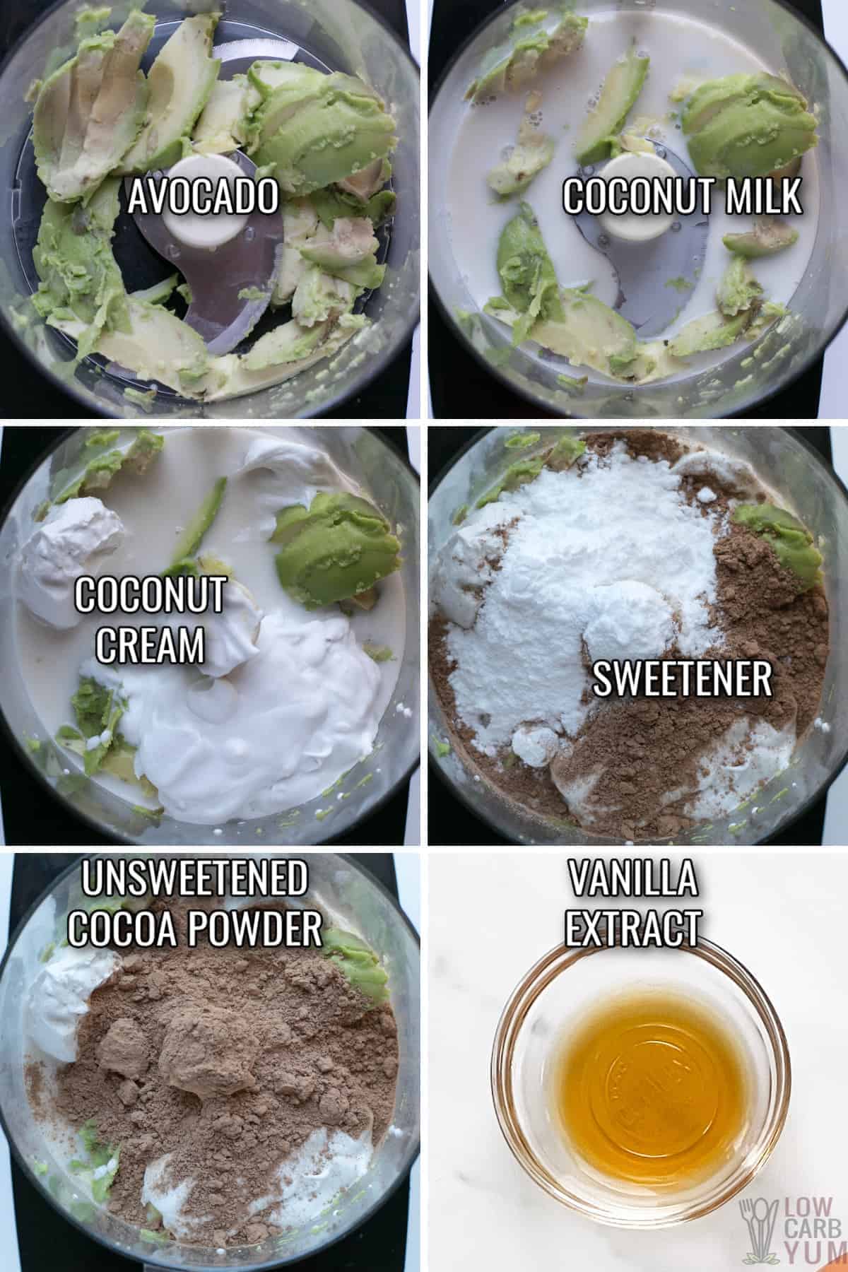ingredients for avocado ice cream.