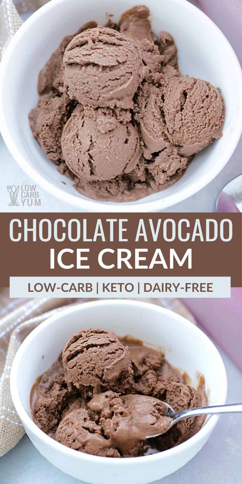 chocolate avocado ice cream pinterest image.