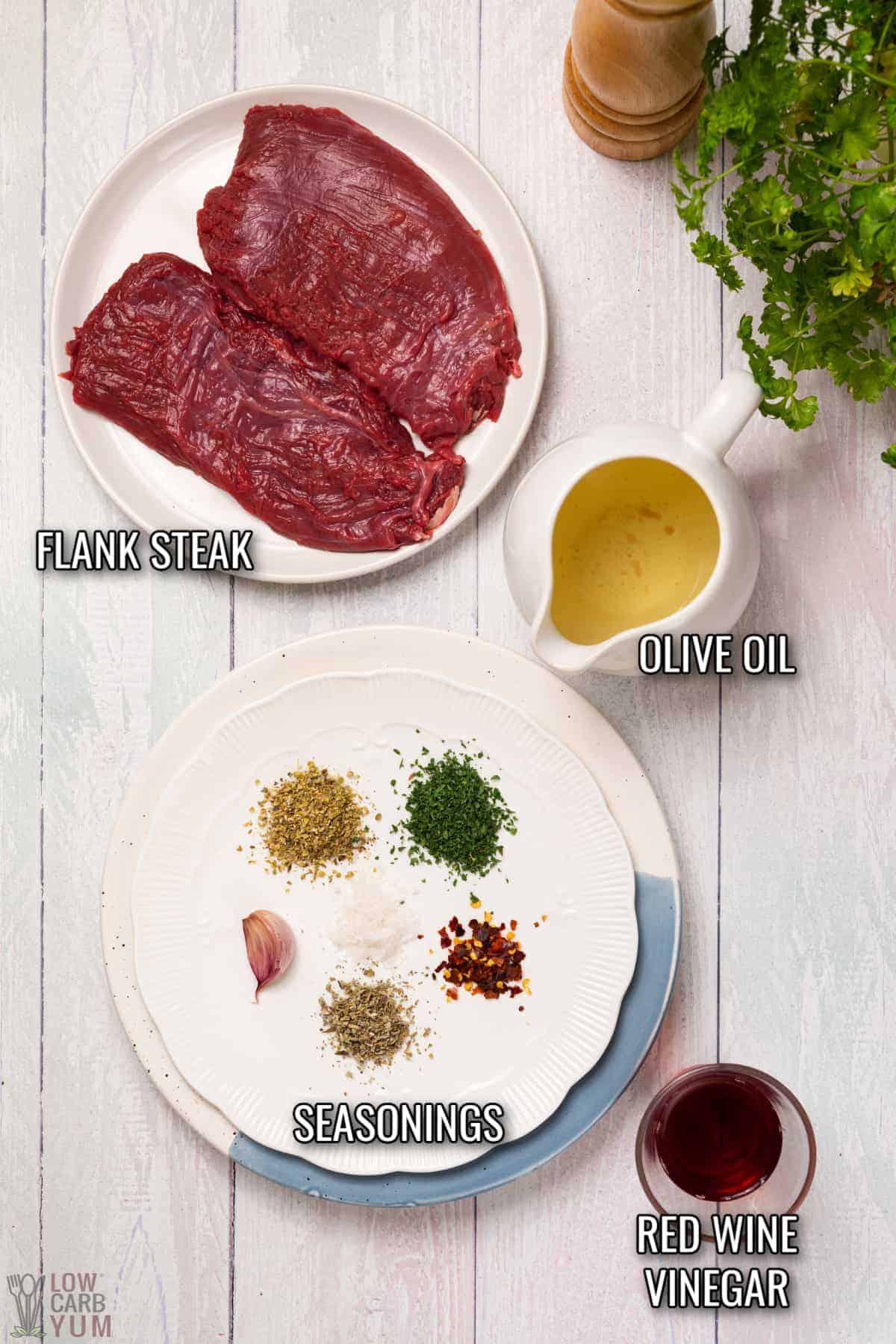 chimichurri steak recipe ingredients.