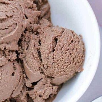 a bowl of chocolate avocado ice cream