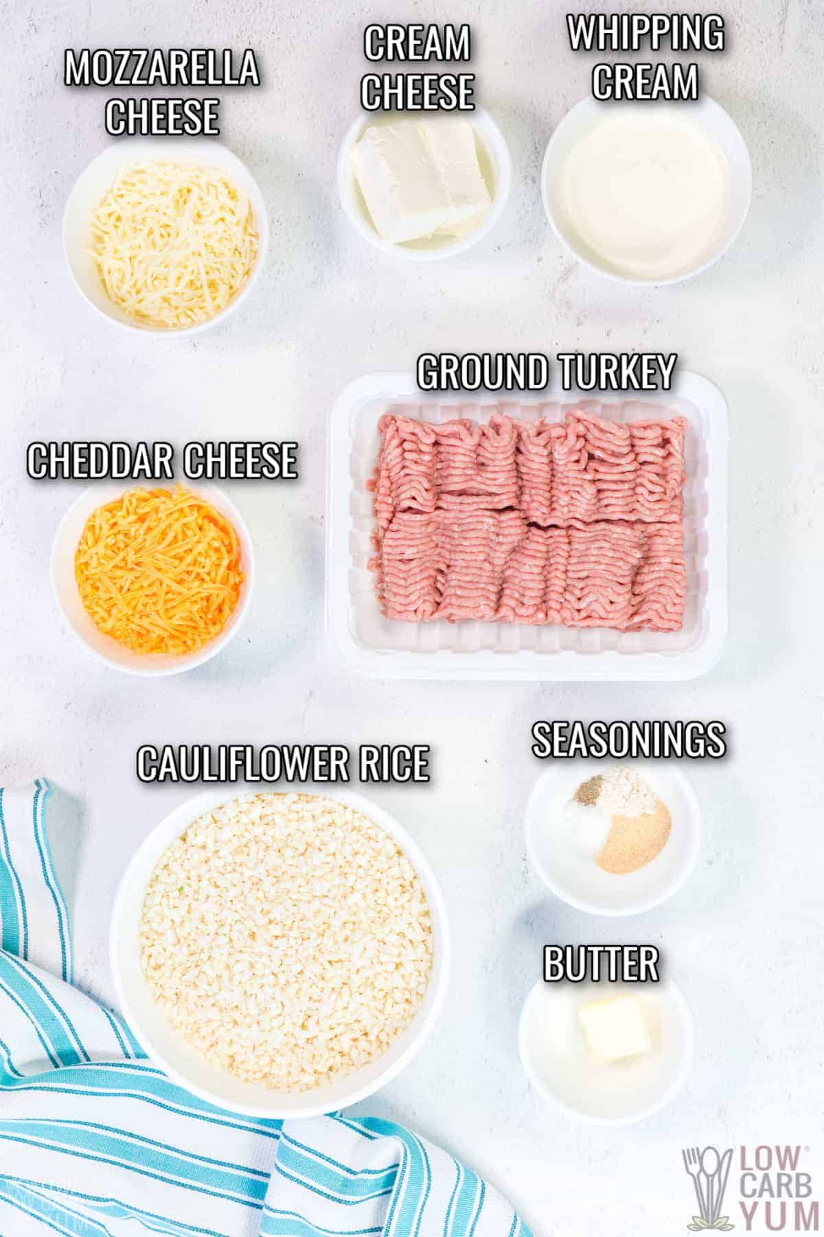 ingredients for ground turkey cauliflower recipe