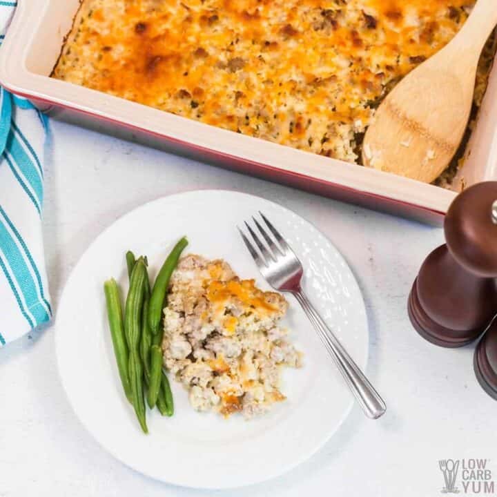 Ground Turkey and Cauliflower Rice Casserole Low Carb Yum