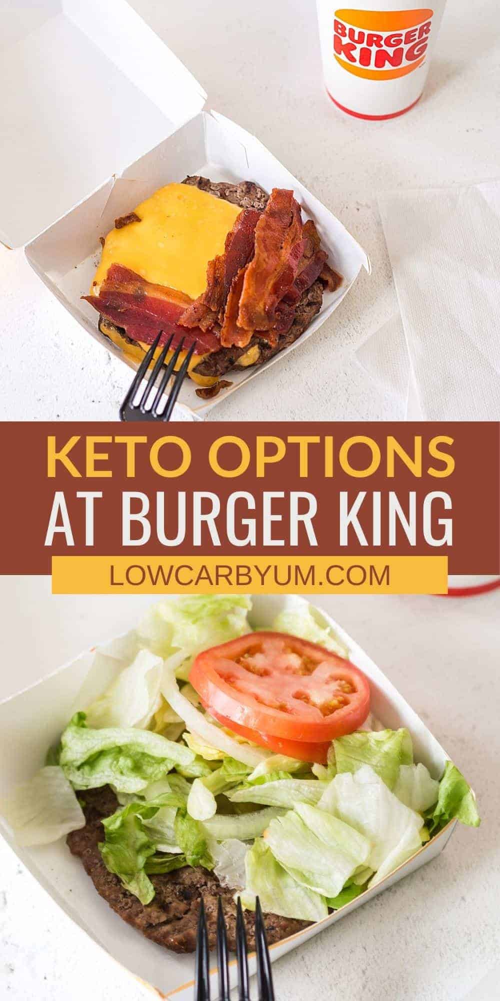 keto options at burger king pinterest image.