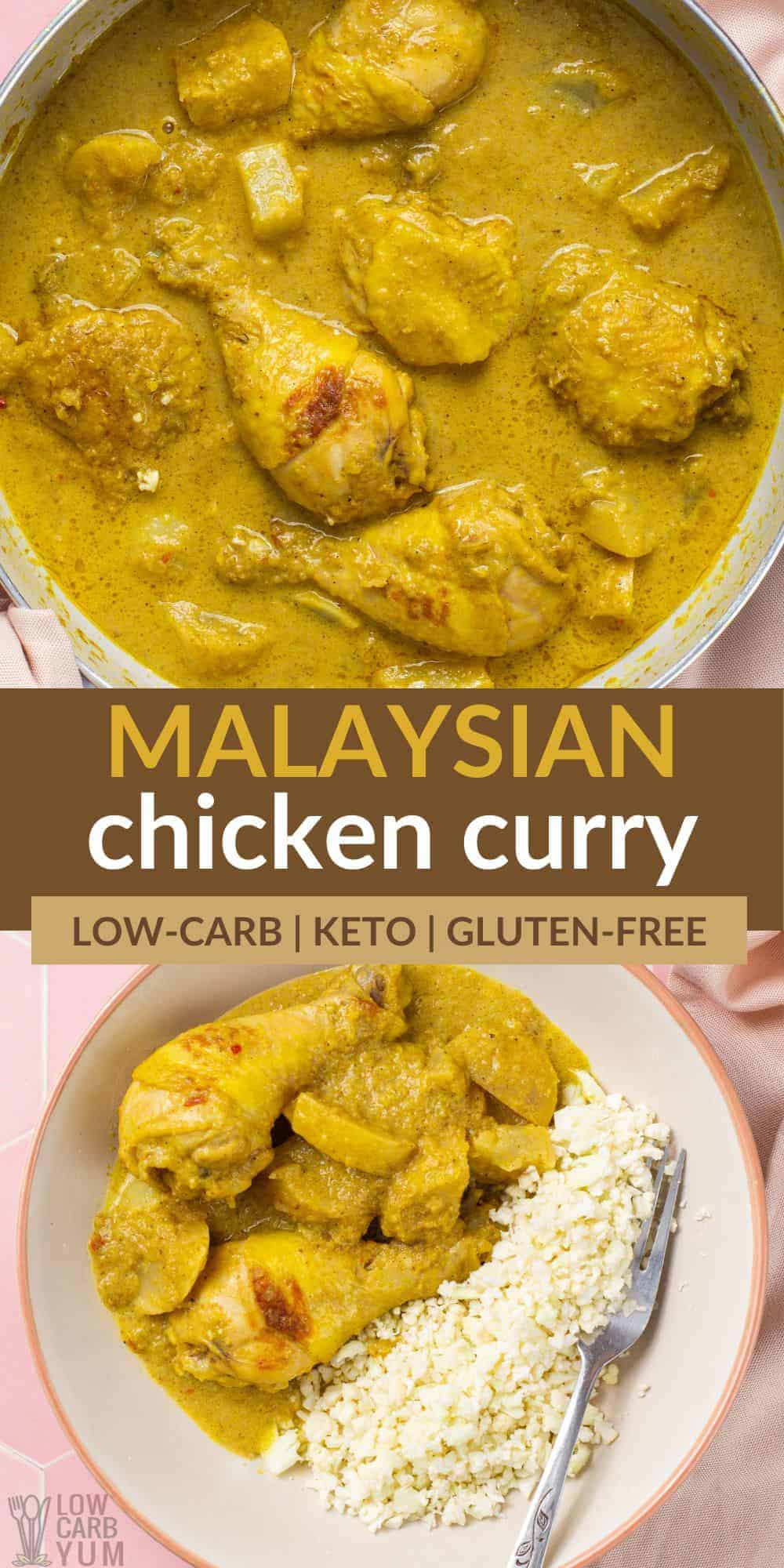 malaysisches Chicken Curry Pinterest Bild.