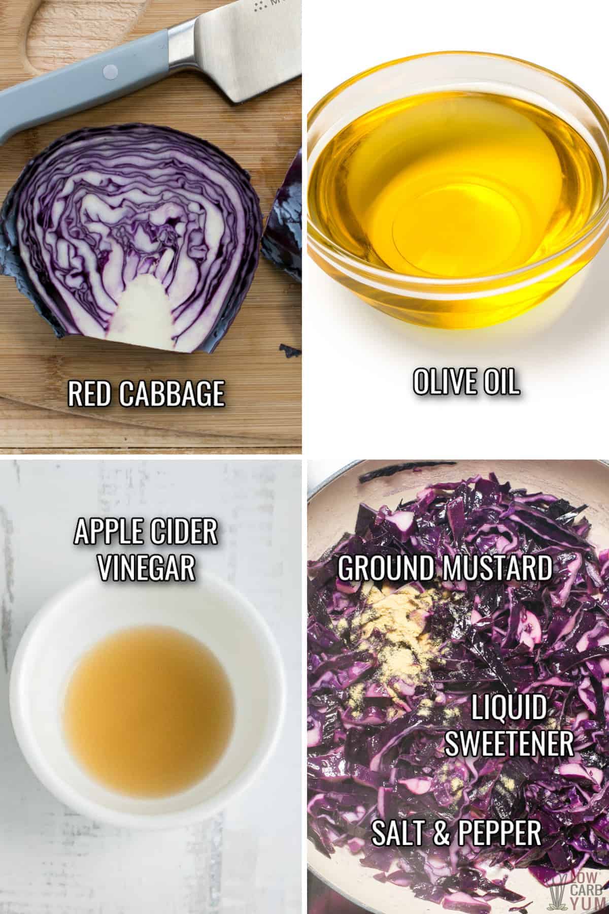 sautéed red cabbage ingredients.