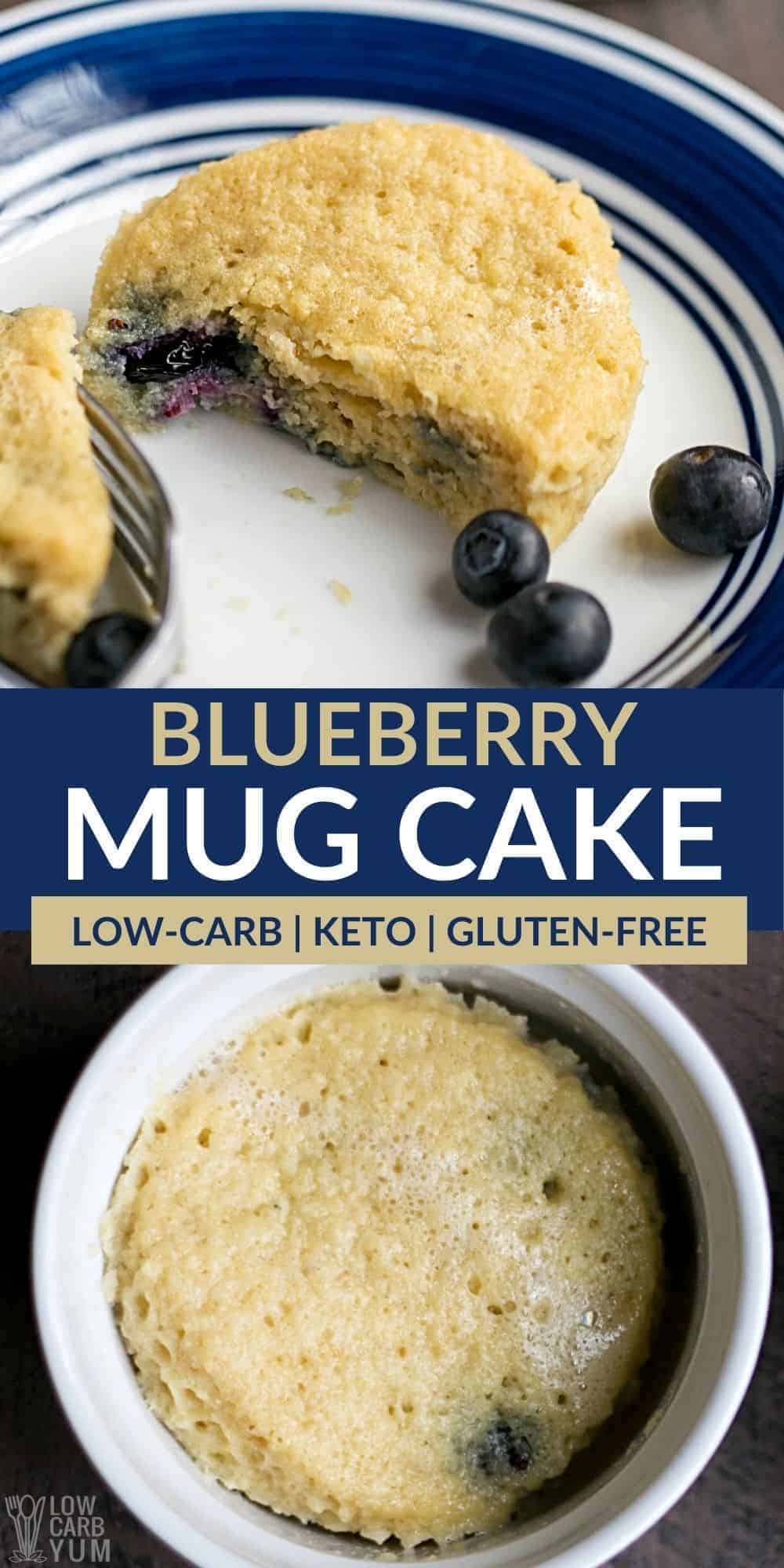 blueberry mug cake pinterest image.
