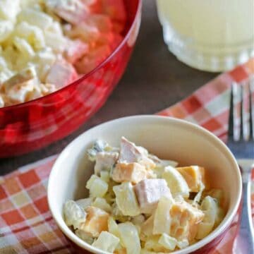 keto macaroni salad in a bowl
