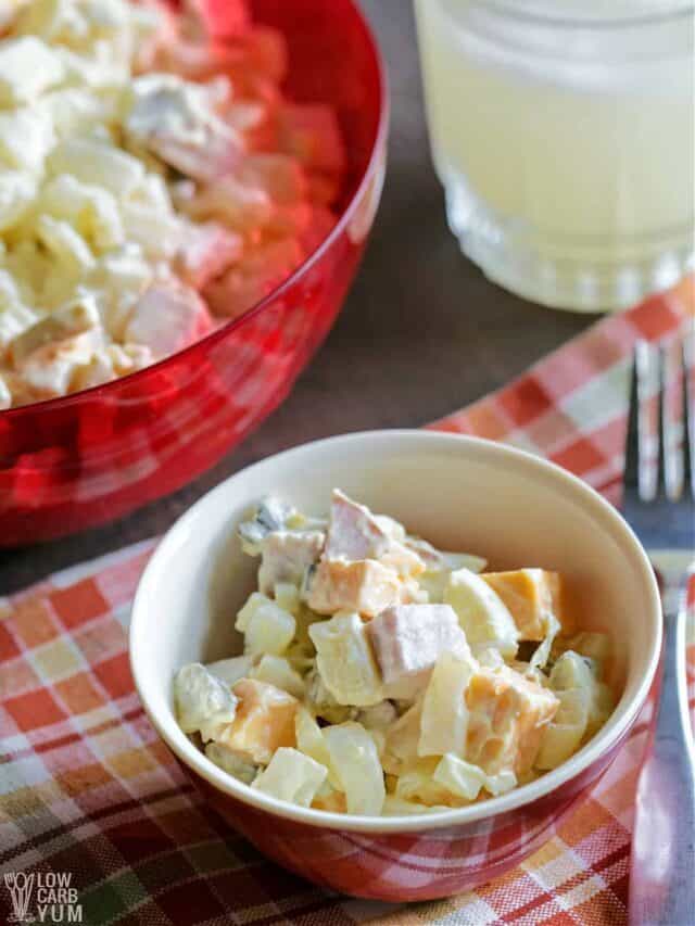 Keto Ham and Cheese Macaroni Salad