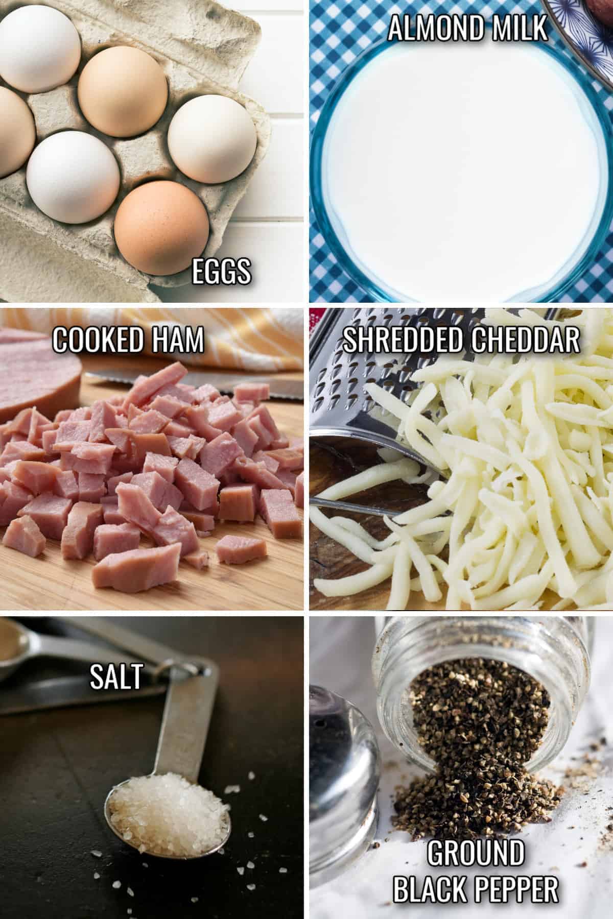 ingredients for egg bake.
