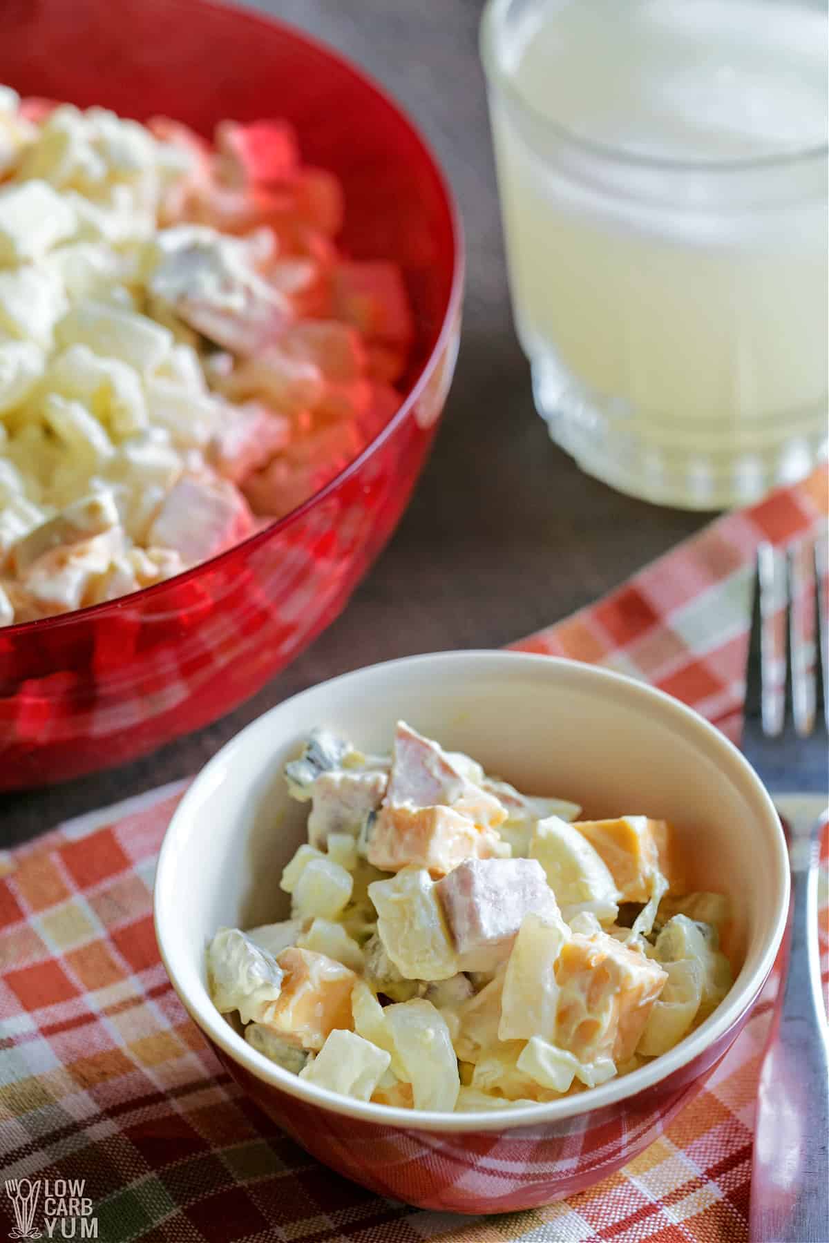 ham and cheese keto macaroni salad