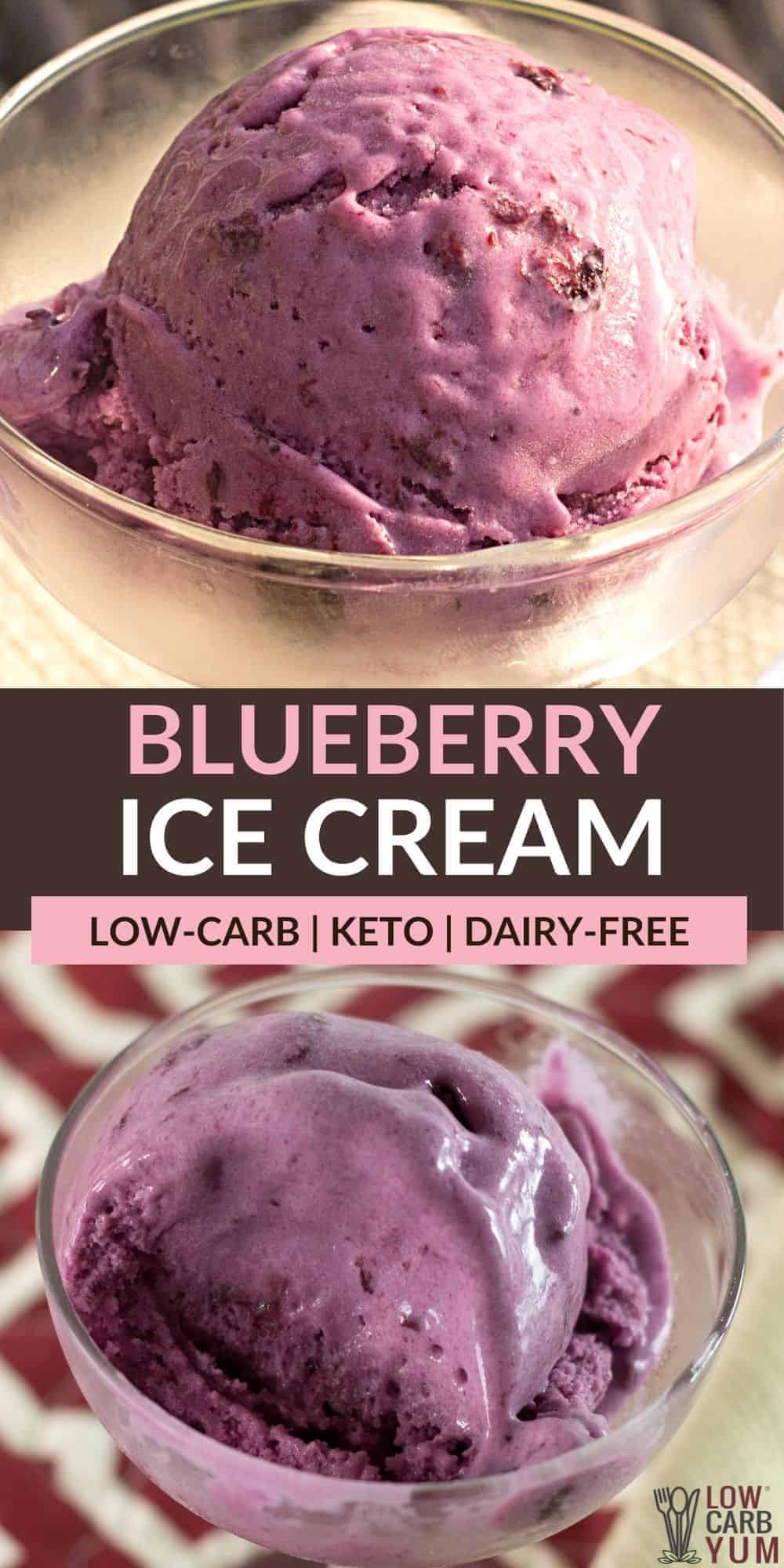 keto blueberry ice cream pinterest image.