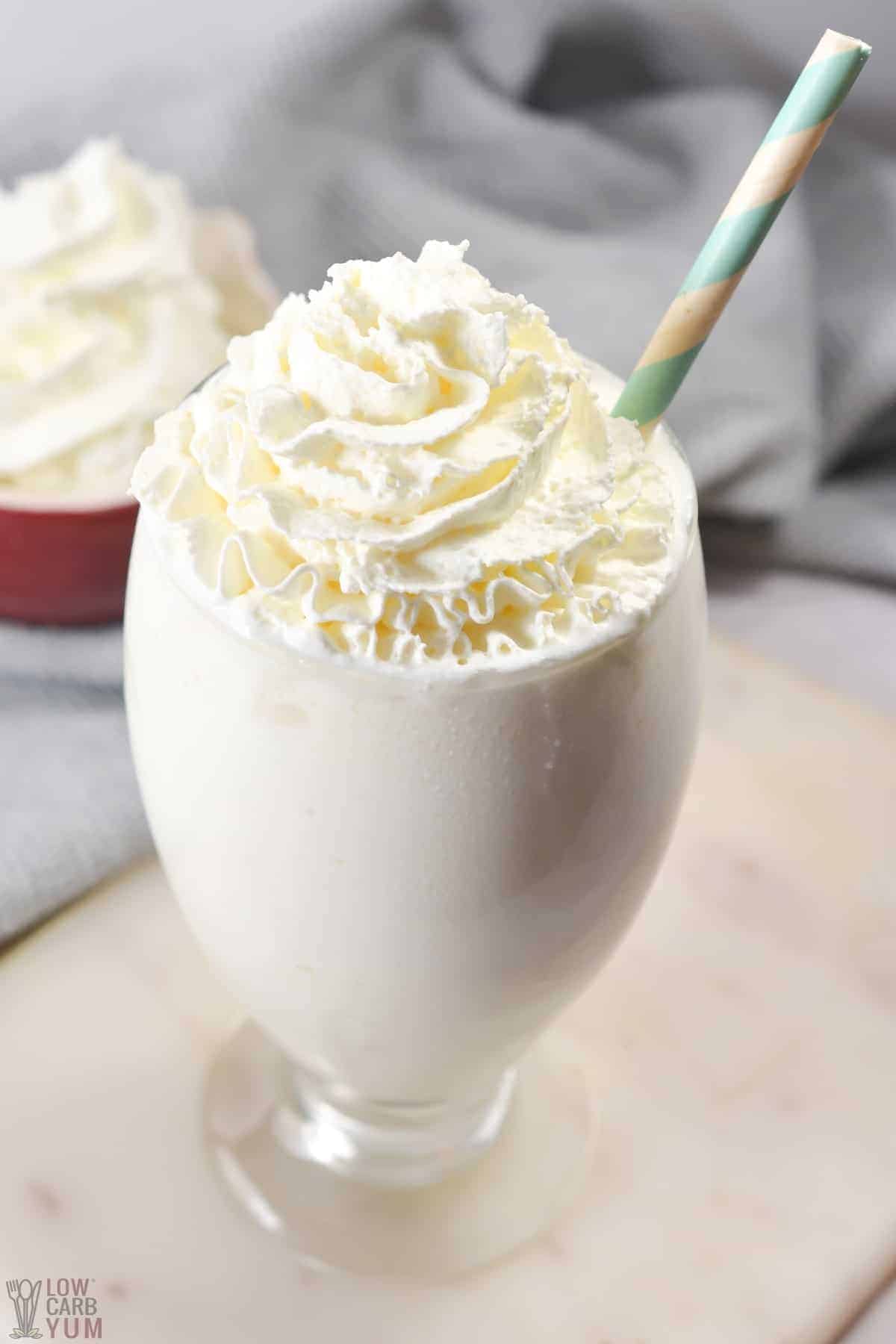 keto frappuccino with whipped cream.