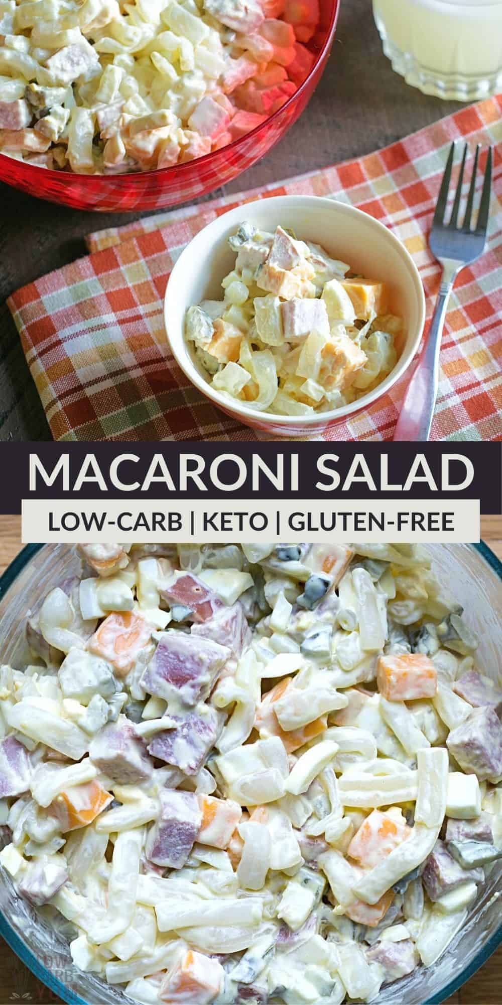 keto macaroni salad pinterest image.