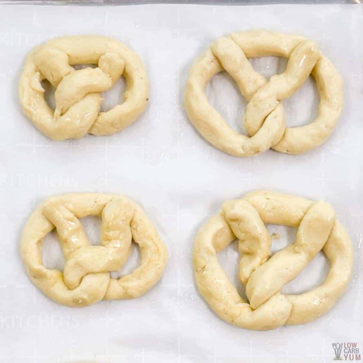pretzel shaped dough.