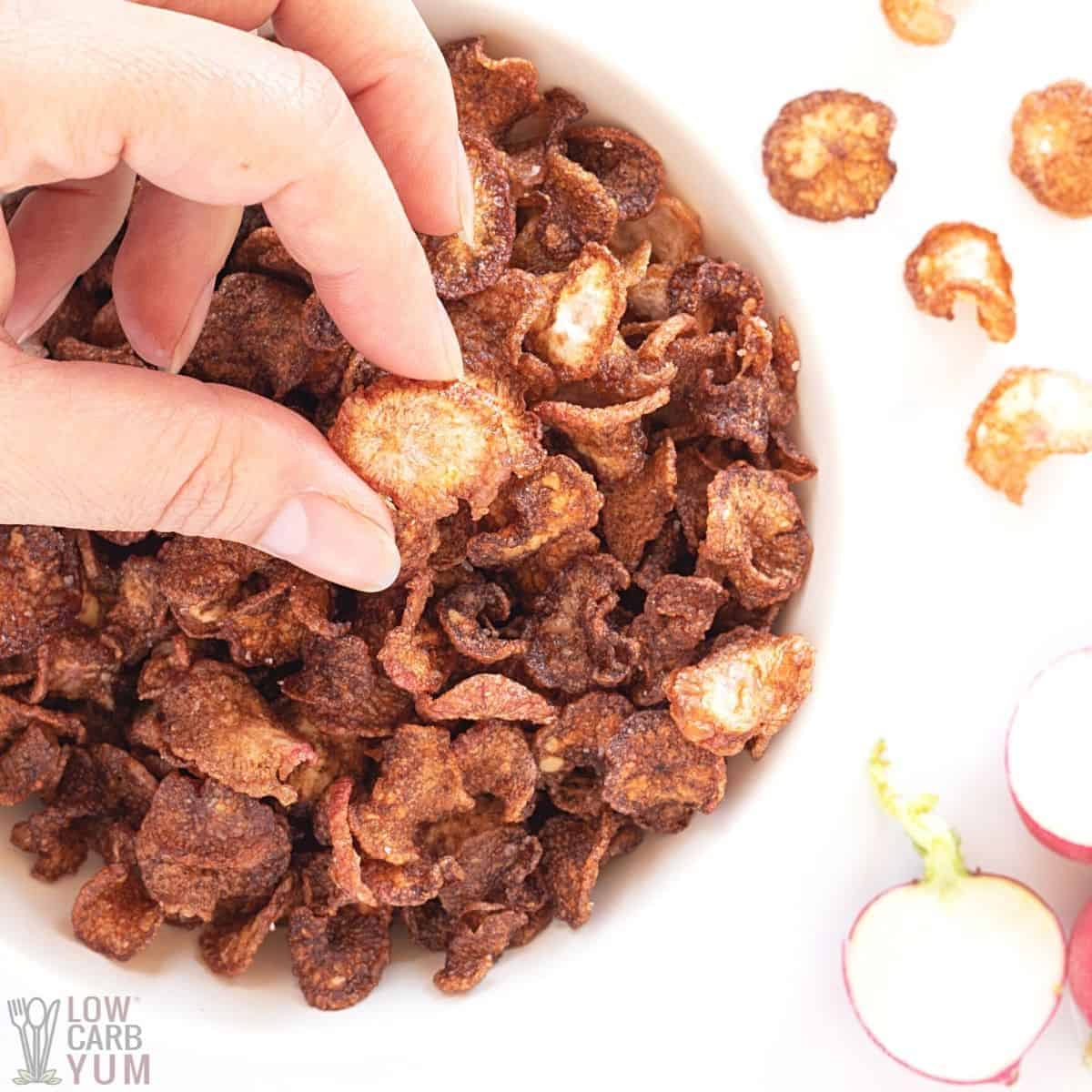 low carb radish chips