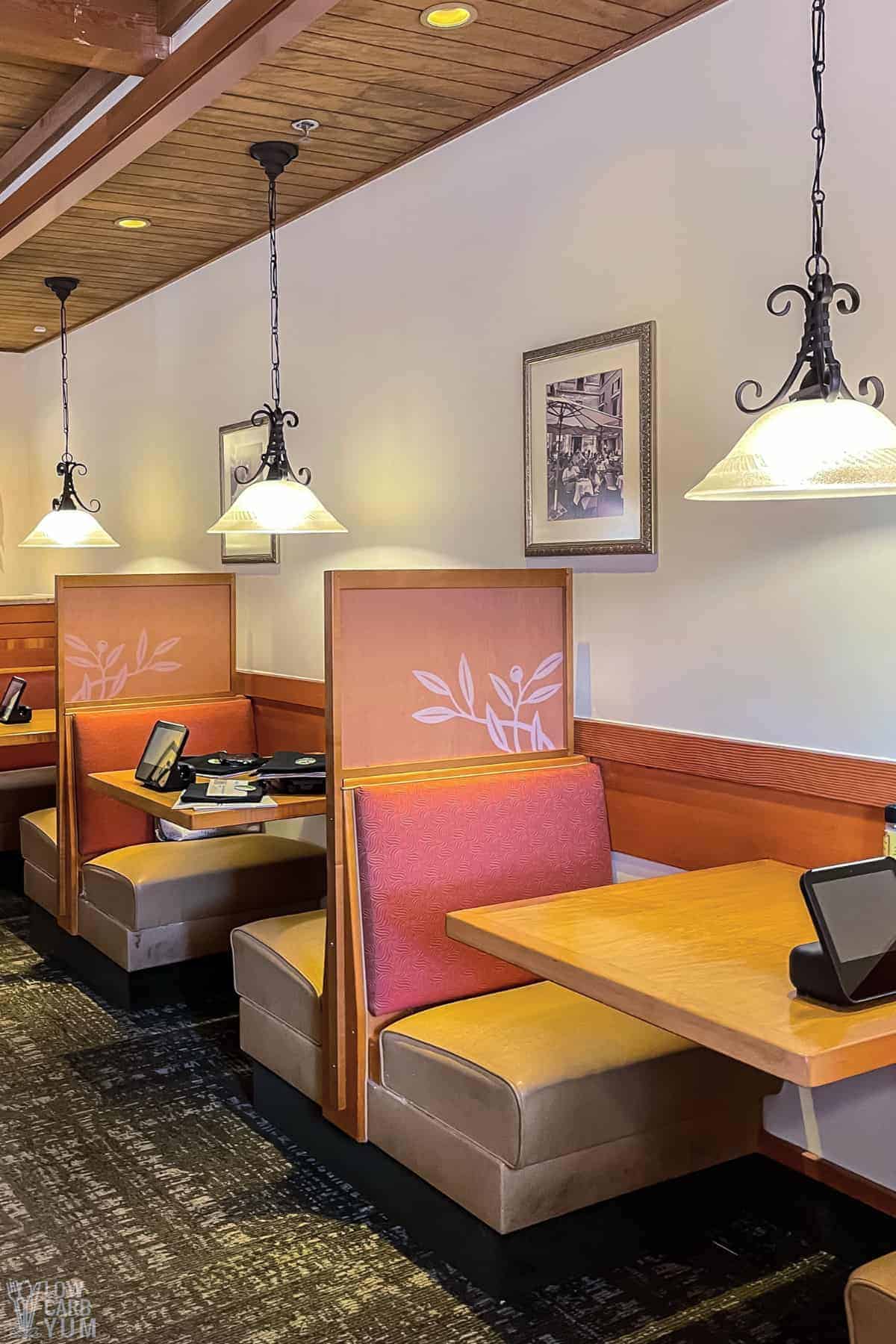 olive garden booth seating.