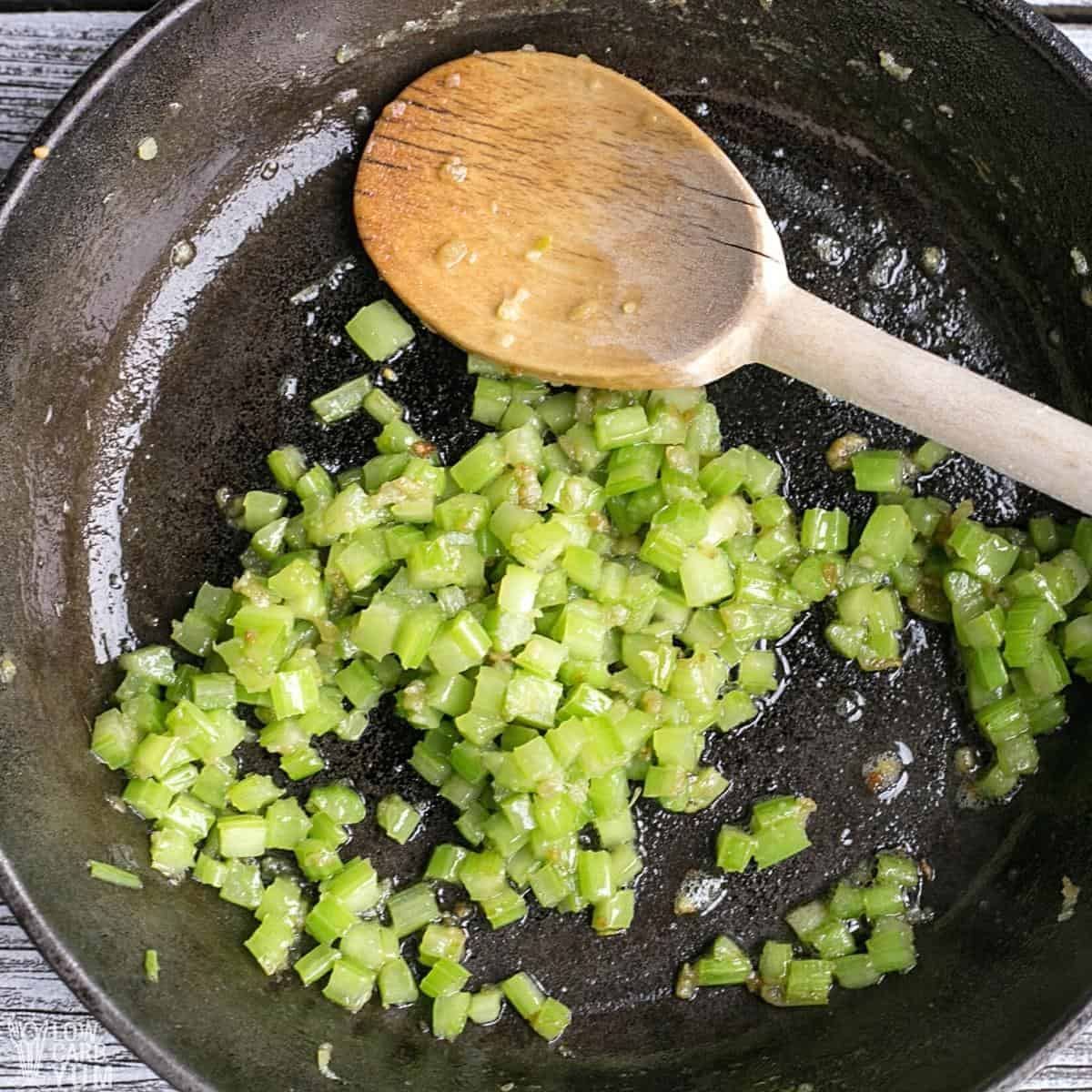 sautéed garlic and celery.