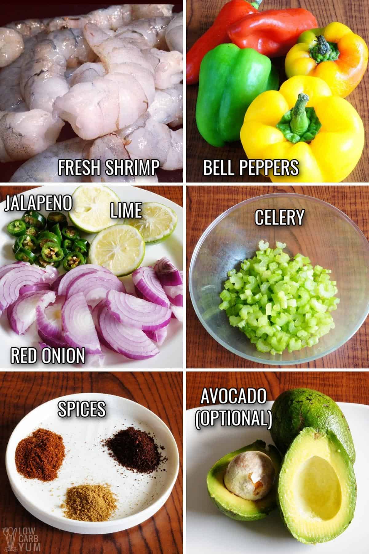 ingredients for sheet pan shrimp fajitas.