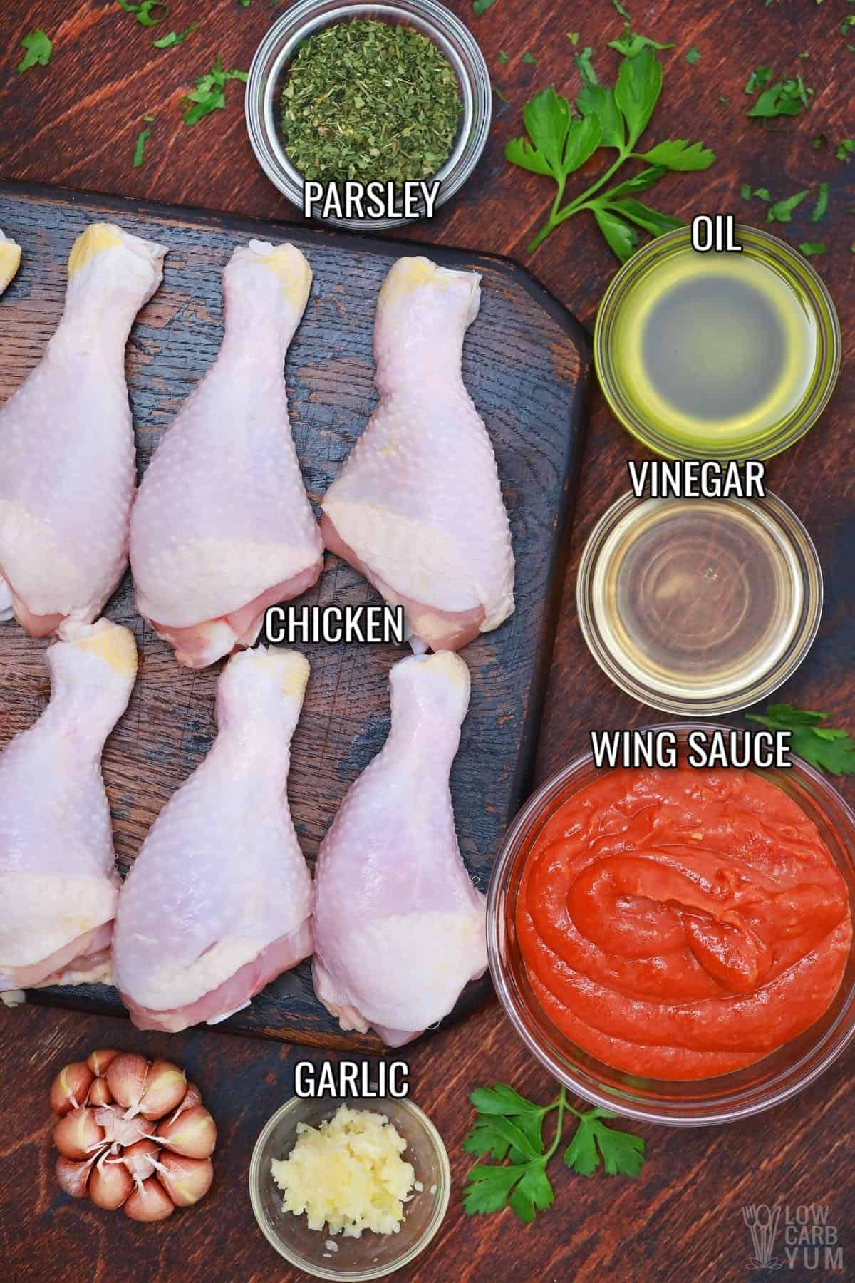 ingredients for slow cooker buffalo chicken.
