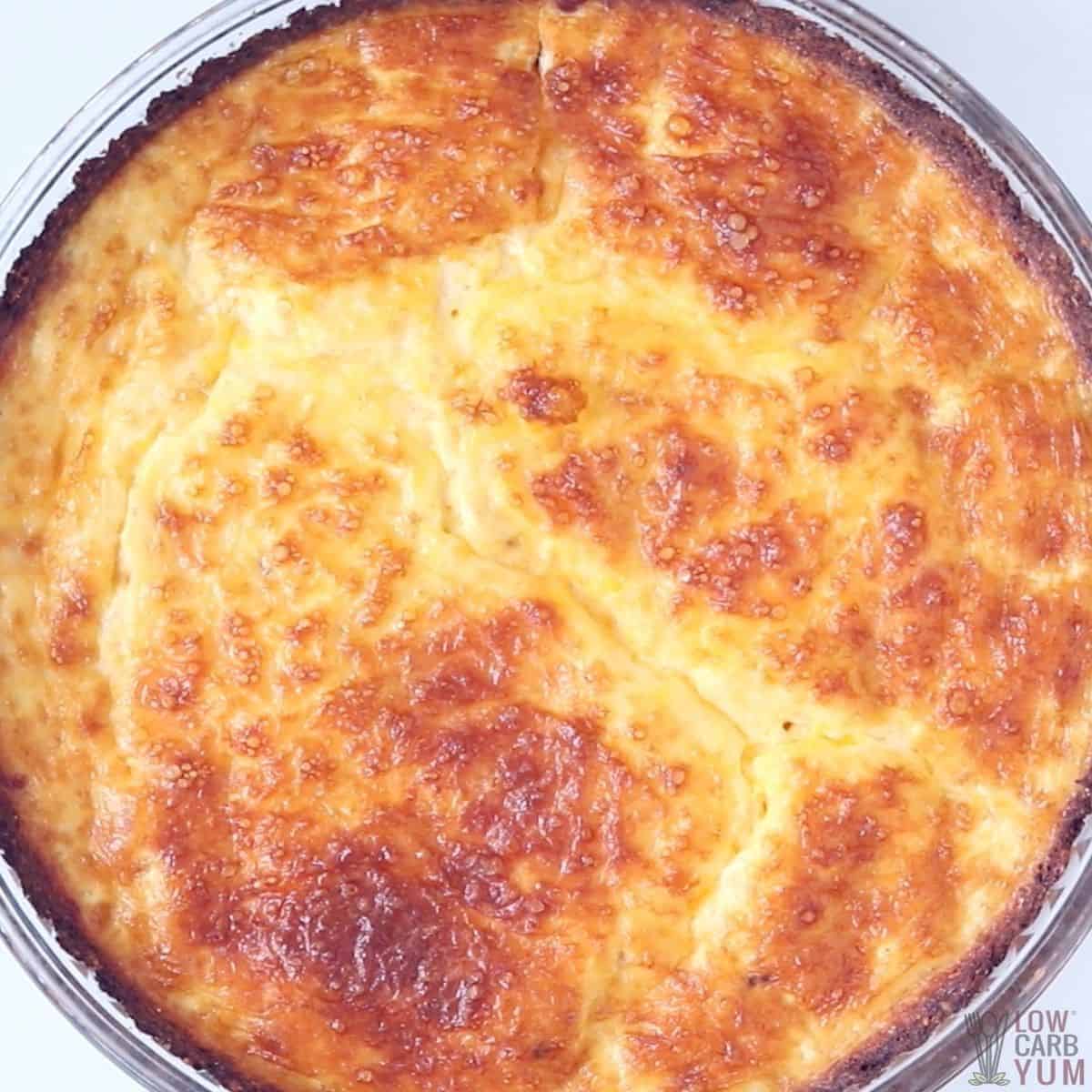 baked cauliflower crust quiche.