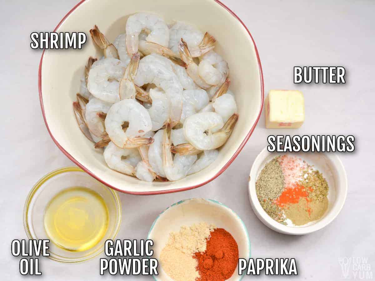 ingredients for the blackened shrimp recipe.