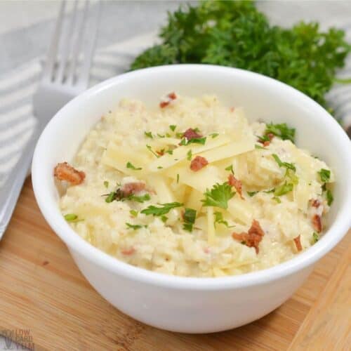 Cheesy Bacon Cauliflower Grits Low Carb Yum