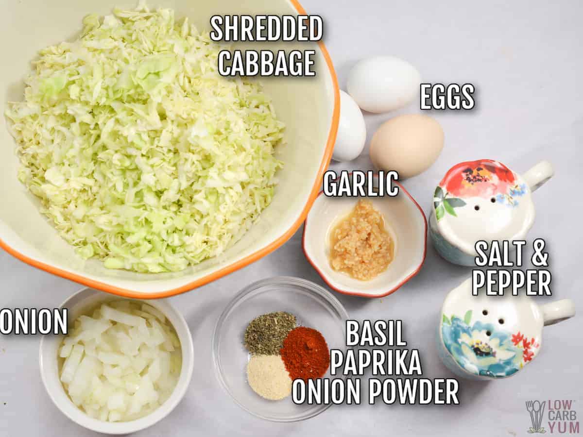 ingredients for cabbage hash browns.