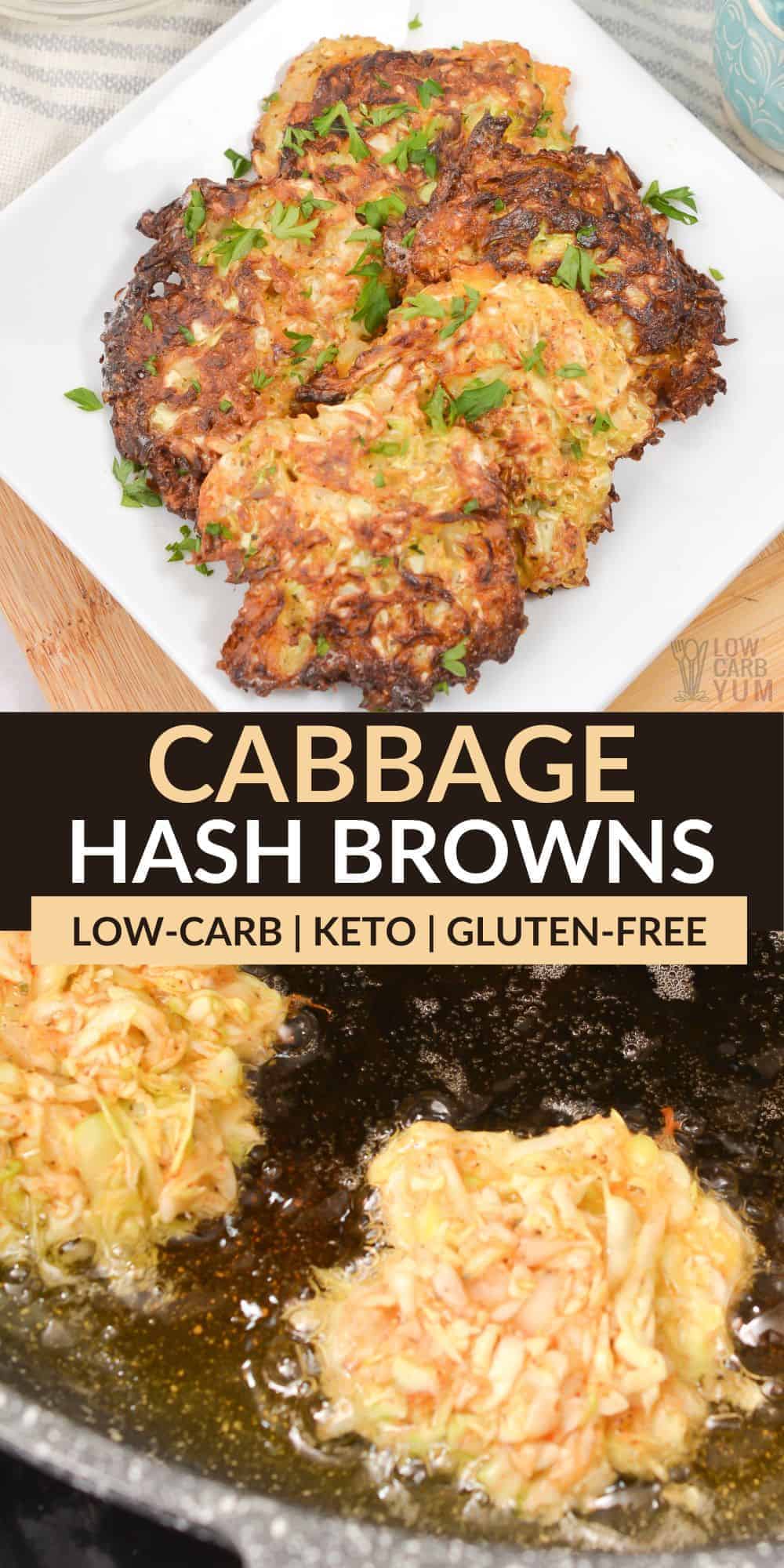 cabbage hash browns pinterest image.