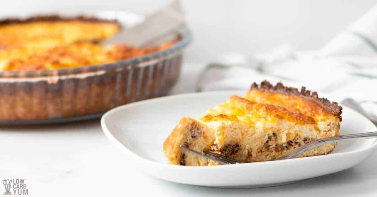 Cauliflower Crust Quiche (with Bacon and Cheddar) Low Carb Yum