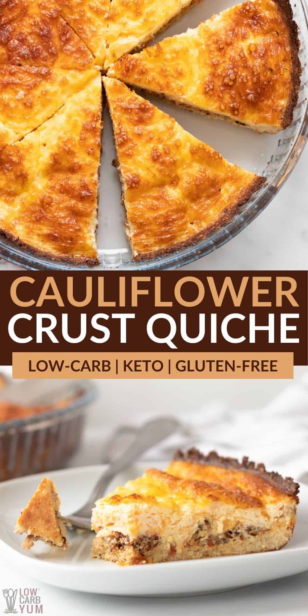 cauliflower crust quiche pinterest image.