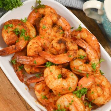 blackened shrimp on a platter