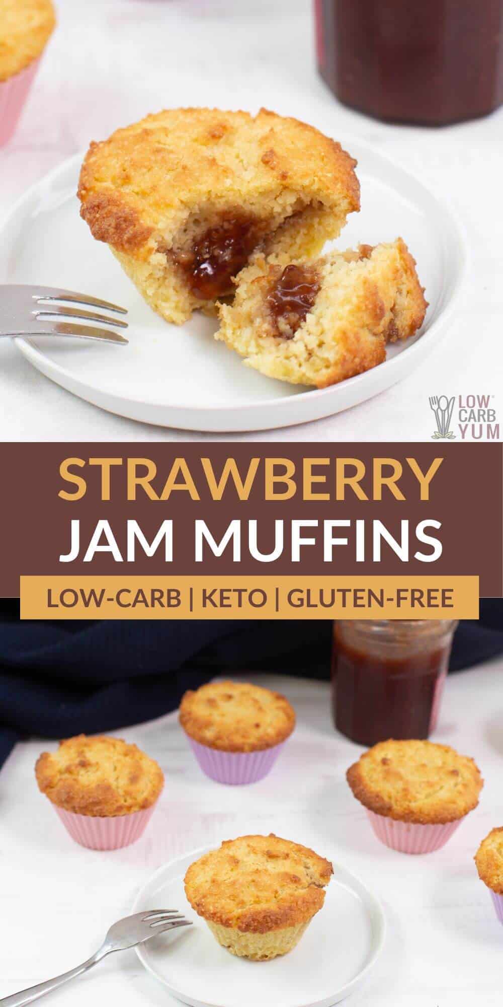 strawberry jam muffins pinterest image.