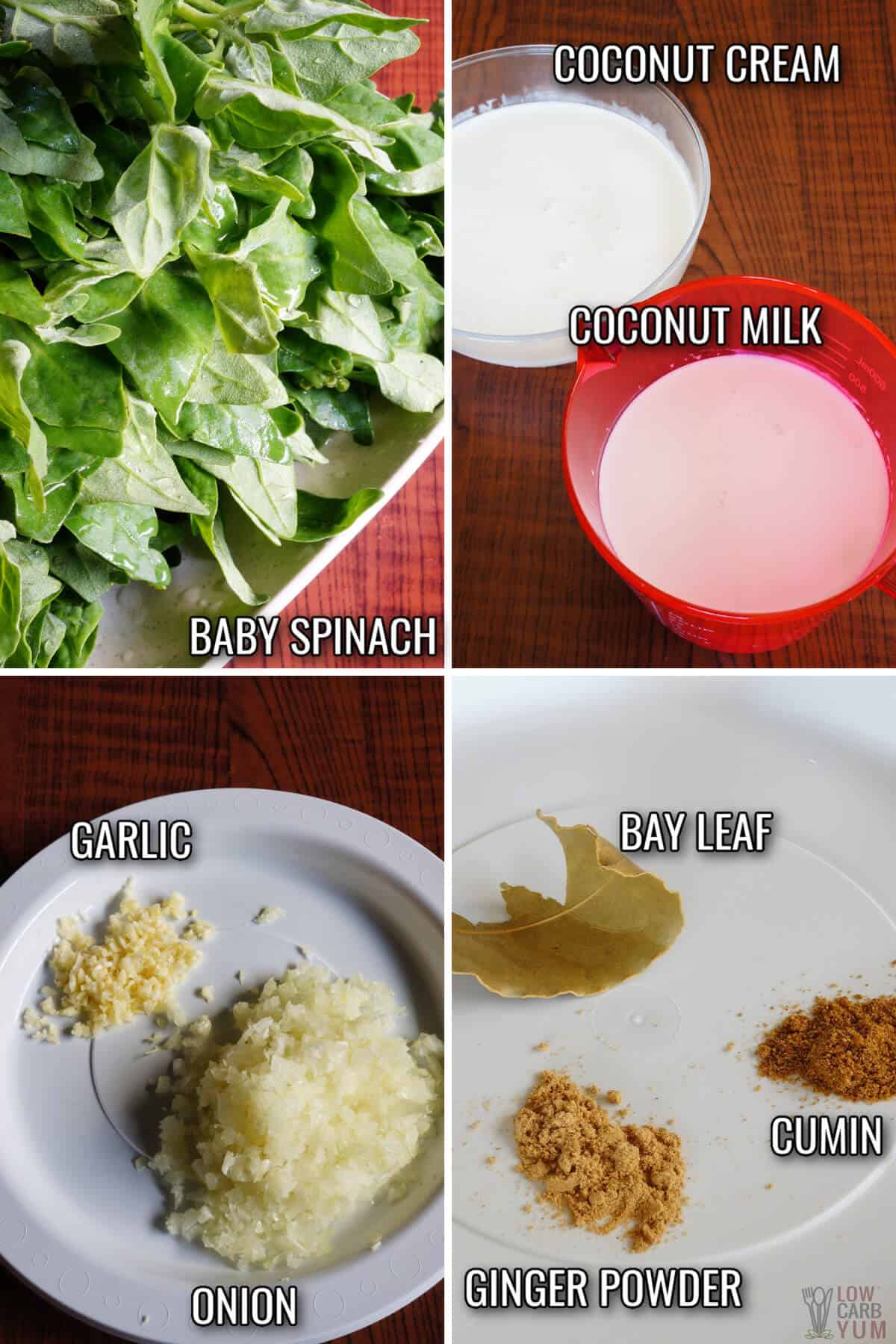 spinach soup recipe ingredients.