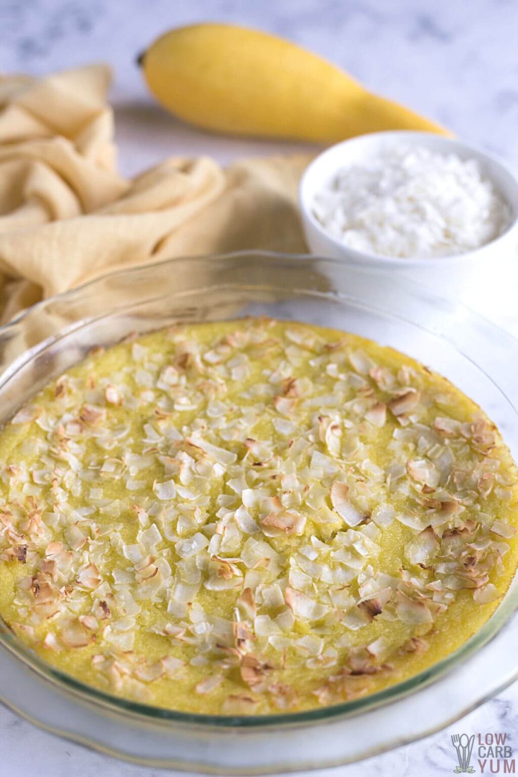 Yellow Squash Pie Recipe (Coconut Custard Pie) Low Carb Yum