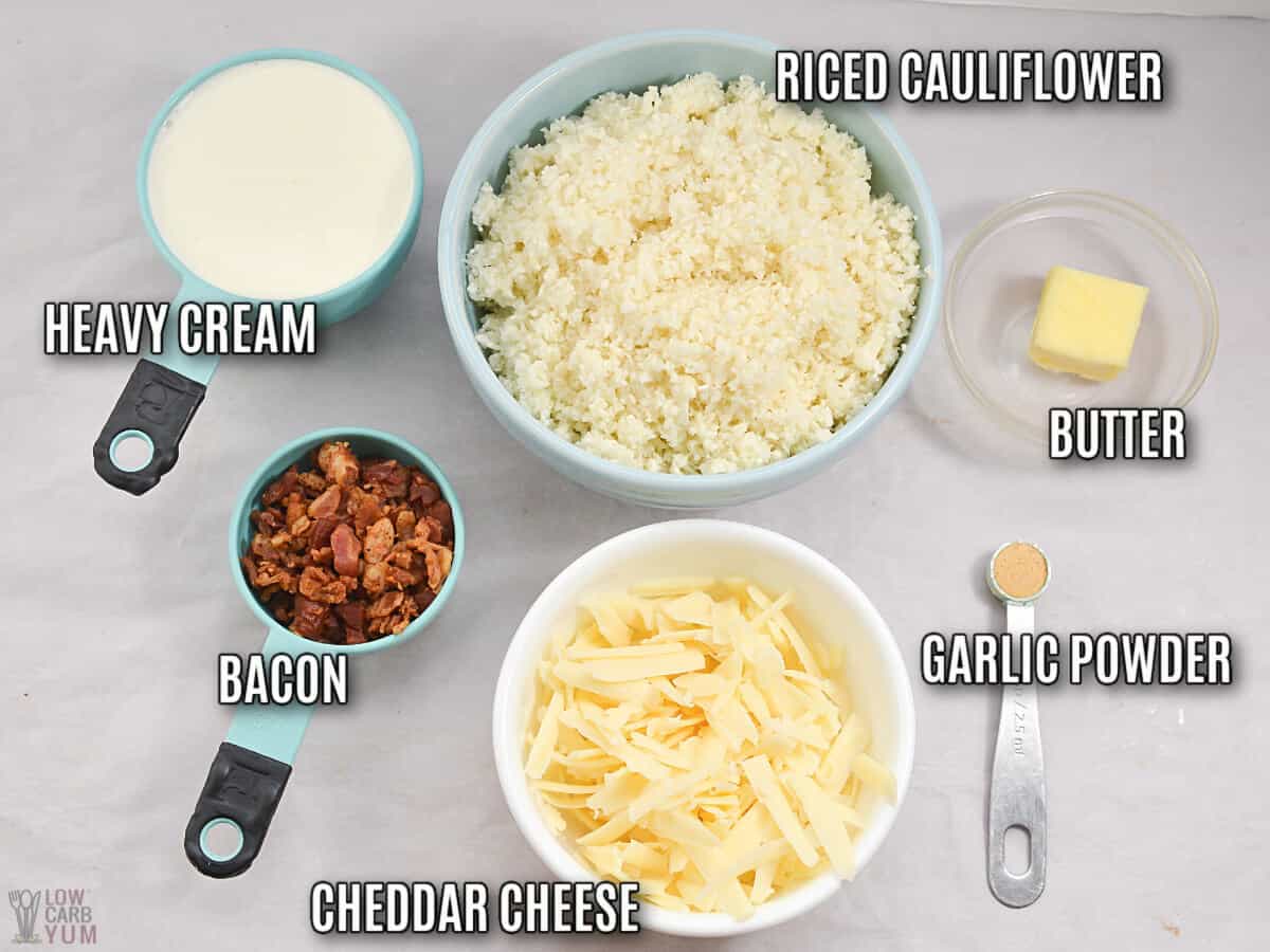ingredients for cauliflower grits recipe.