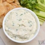 chuy's jalapeno ranch dip in serving bowl.