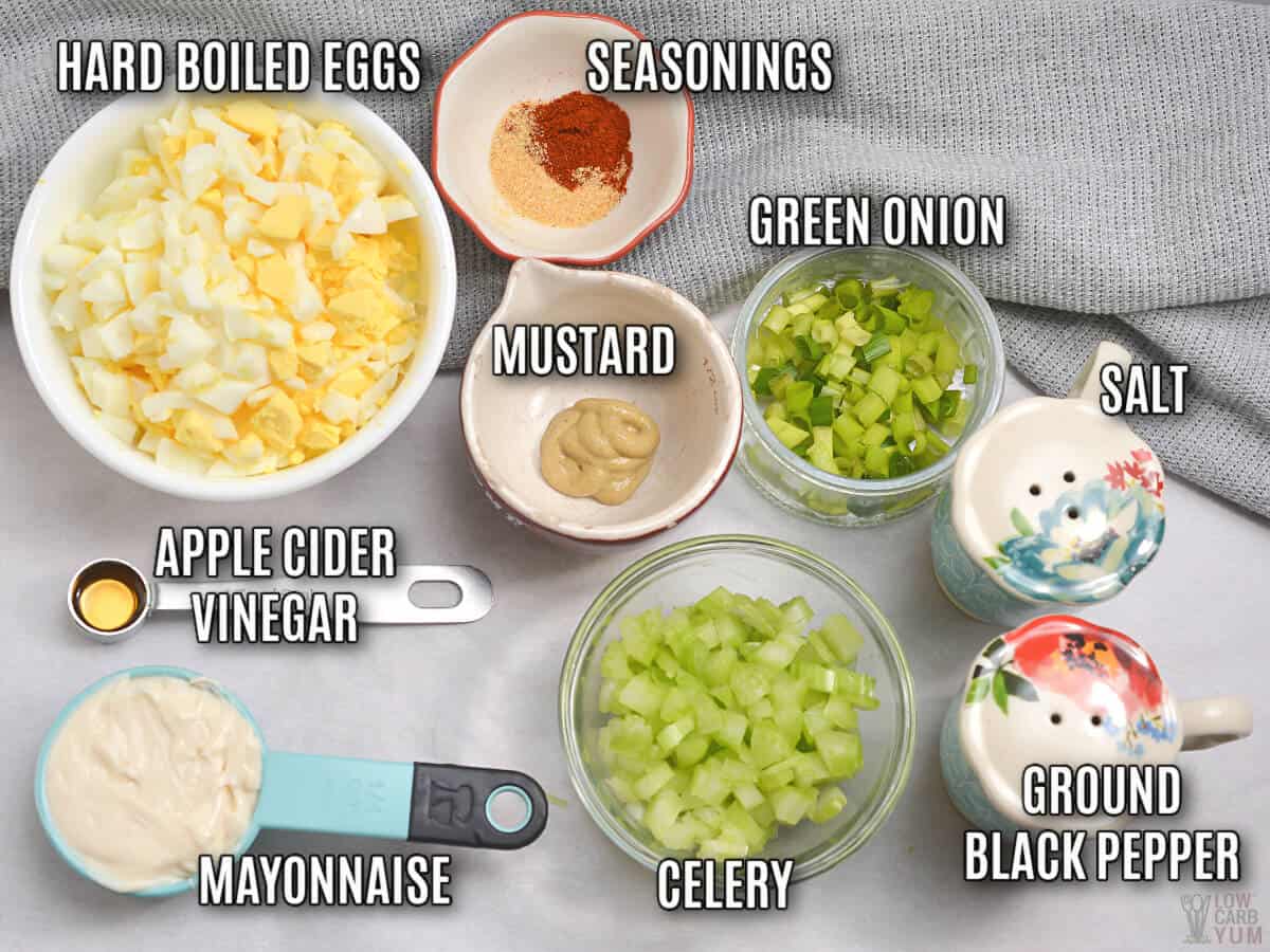 ingredients for deviled egg salad recipe.